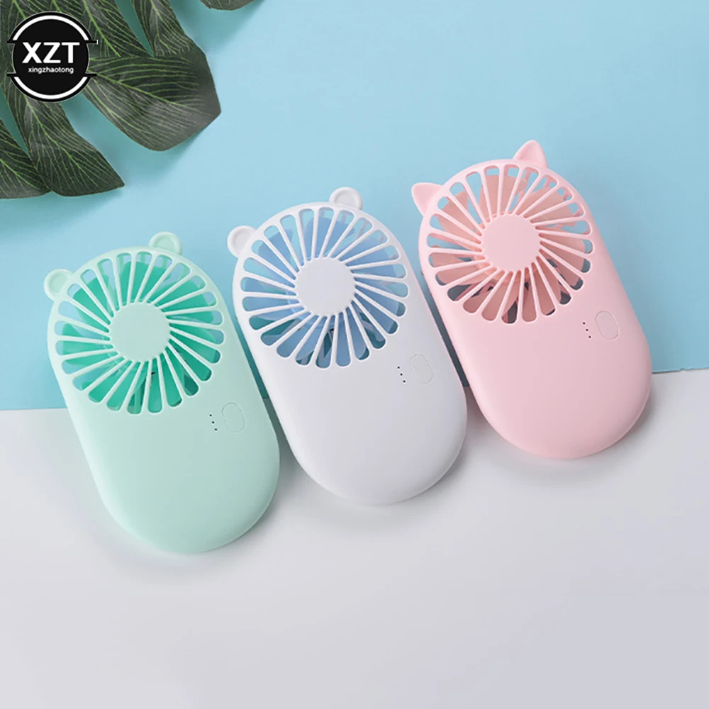 Picture of Portable Cute Three Speed Adjust USB Rechargeable Mini Handheld Fan Outdoor Travel Office Creative Desktop Mute Charging Fan New_D shop
