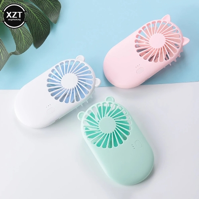 Picture of Portable Cute Three Speed Adjust USB Rechargeable Mini Handheld Fan Outdoor Travel Office Creative Desktop Mute Charging Fan New_D shop