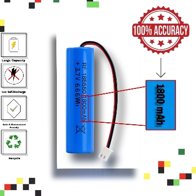 Picture of 1800mAh Rechargeable Lithium-Ion Battery Pack with PH2.0mm Plug – High Capacity for DIY Electronics, Toys, Bluetooth Speakers, and More-D Shop