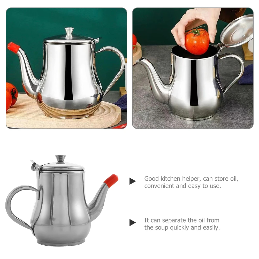 Picture of Big and small Oil Storage Tank Cooking Dispenser Bottle for Kitchen Strainer Container Pot Grease Containers Used Canister with_D Shop