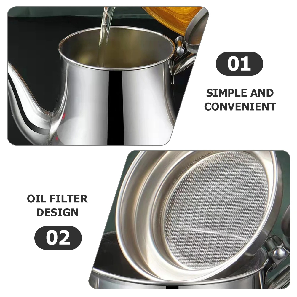 Picture of Big and small Oil Storage Tank Cooking Dispenser Bottle for Kitchen Strainer Container Pot Grease Containers Used Canister with_D Shop