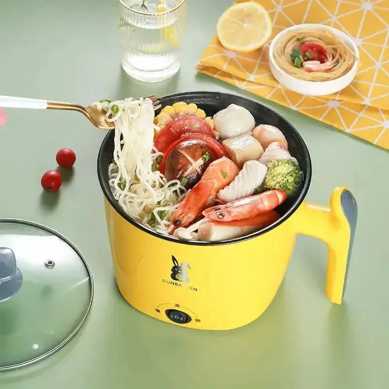 Picture of Household Kitchen Electric Cooking Pot with Steamer Multifunctional Cooking Pot Student Dormitory Pot Mini Non-Stick Pot Steamer_ D Shop