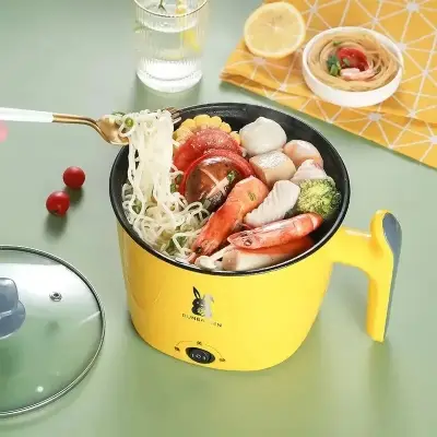 Picture of Household Kitchen Electric Cooking Pot with Steamer Multifunctional Cooking Pot Student Dormitory Pot Mini Non-Stick Pot Steamer_ D Shop