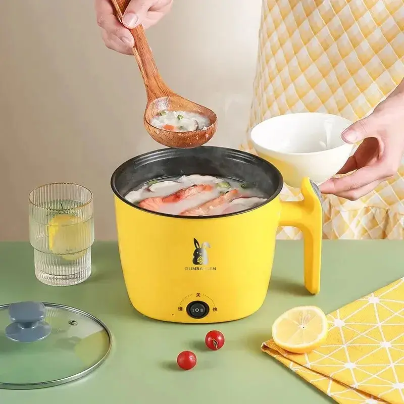 Picture of Household Kitchen Electric Cooking Pot with Steamer Multifunctional Cooking Pot Student Dormitory Pot Mini Non-Stick Pot Steamer_ D Shop