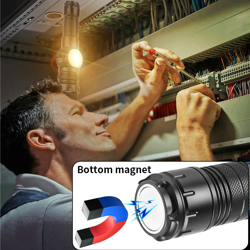 Picture of White laser strong light long-range flashlight digital power display 100,000 lumens_D Shop