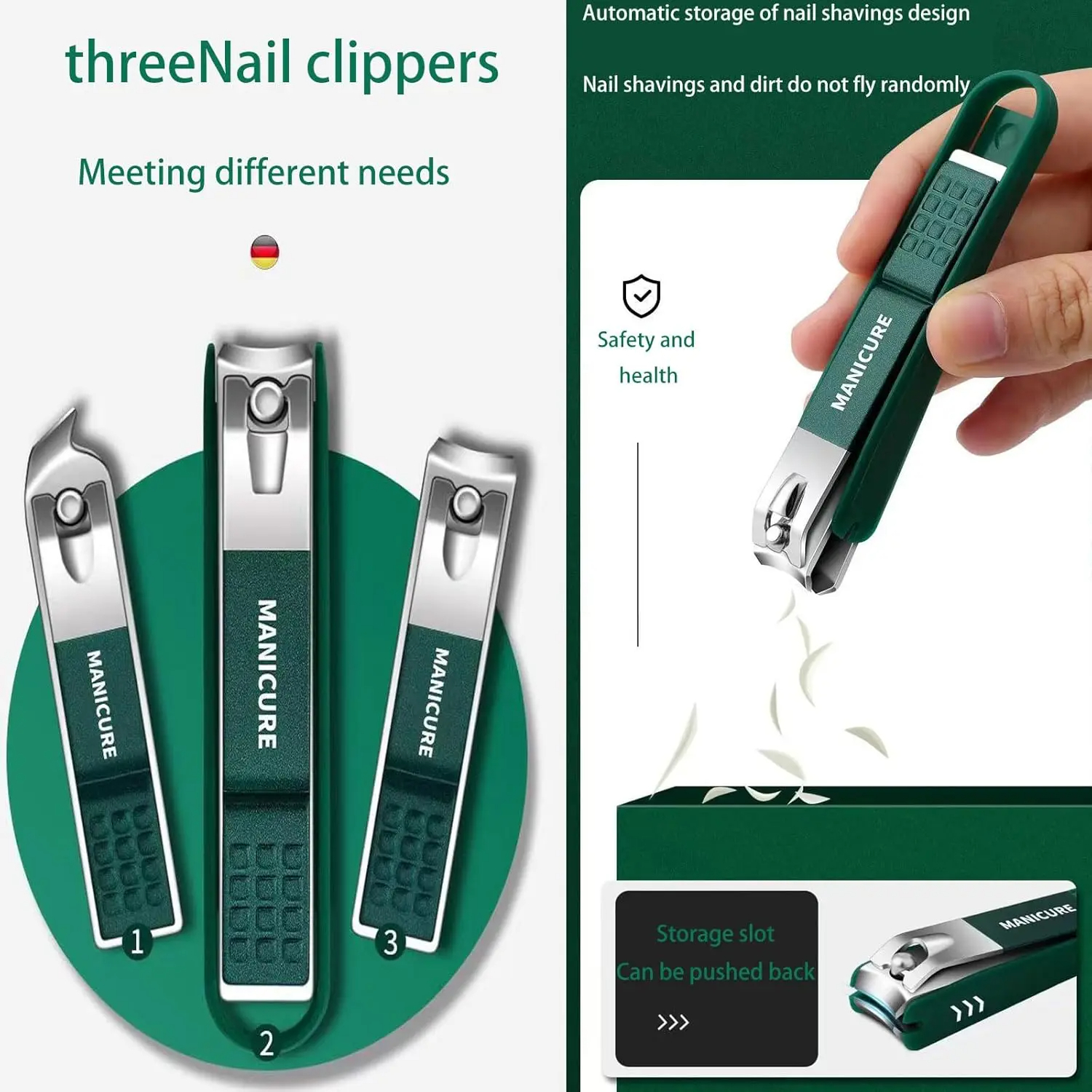Picture of 4 Piece Nail Clipper Set, Anti-Splash Nail Clippers Stainless Steel Home Portable Nail Trimmer & Manicure Tools-D shop