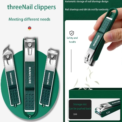 Picture of 4 Piece Nail Clipper Set, Anti-Splash Nail Clippers Stainless Steel Home Portable Nail Trimmer & Manicure Tools-D shop