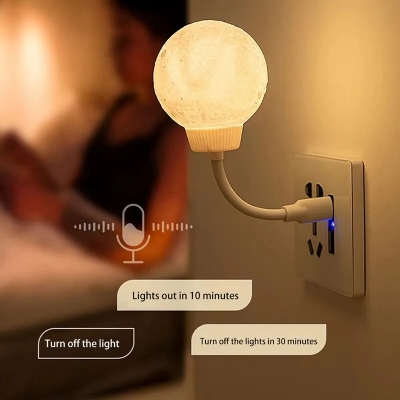 Picture of New Voice Control Smart Moon Lamp 3 Lighting Modes Can Be Timed USB Energy-Saving Lamp Rotatable Plug-In Bedside Lamp-D shop