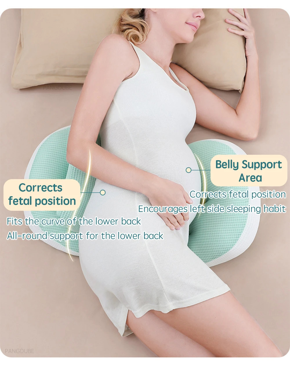 Picture of Comfortable support pillow for pregnant mothers | Pregnancy Side Sleeping Pillow | Maternity Support Cushion -D shop