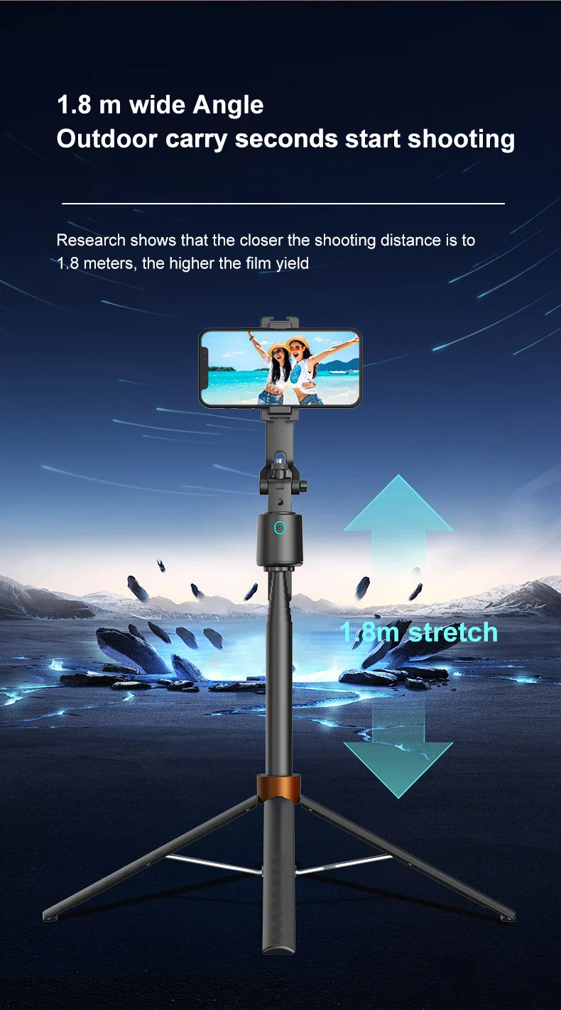 Picture of Q13 New Mobile Phone Face Recognition Tracking Gesture Back Tracking Gimbal Bluetooth Selfie Stick Fill Light_D Shop