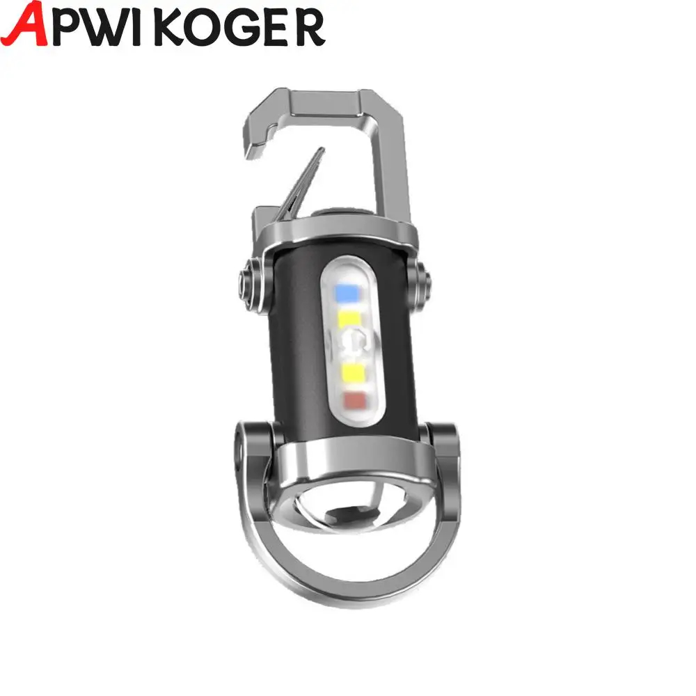 Picture of Mini Flashlight 7 Gear COB LED Keychain Flashlight Type-C USB Rechargeable Portable Keychain Torch Waterproof for Camping Hiking-D shop