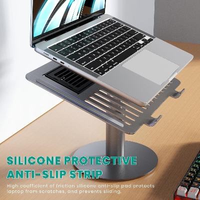 Picture of Peltier Laptop Cooling Pad Stand - Semiconductor Cooler with Aluminum Alloy Holder for 10-16 inch Laptops - 360 Swivel, Height Adjustable, Rapid Cooling 50-86F-D shop