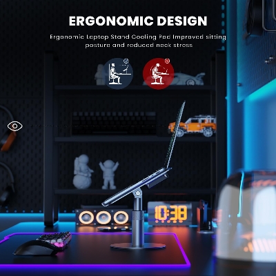 Picture of Peltier Laptop Cooling Pad Stand - Semiconductor Cooler with Aluminum Alloy Holder for 10-16 inch Laptops - 360 Swivel, Height Adjustable, Rapid Cooling 50-86F-D shop