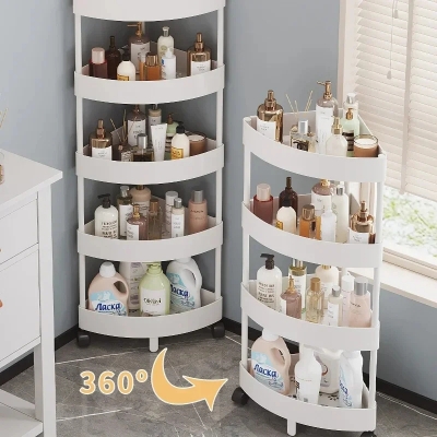 Picture of 4 layer Bathroom Storage Cart With Wheels Kitchen Living Room Storage Rack High Load-Bearing Capacity Home Accessories