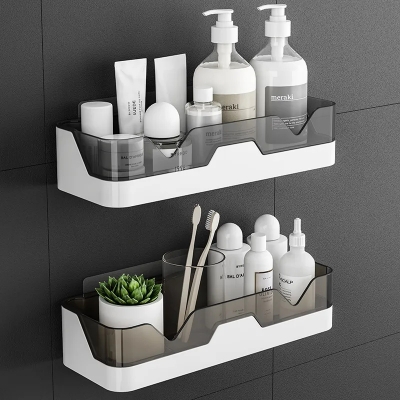 Picture of ​Bathroom Shelf Organizer Wall Mount Plastics Toiletries Holder No Drill Shower Storage Rack Corner Shelves Bathroom Accessories_D Shop