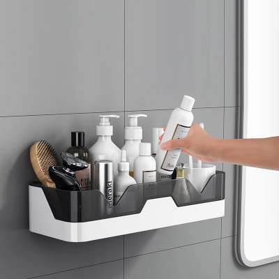 Picture of ​Bathroom Shelf Organizer Wall Mount Plastics Toiletries Holder No Drill Shower Storage Rack Corner Shelves Bathroom Accessories_D Shop