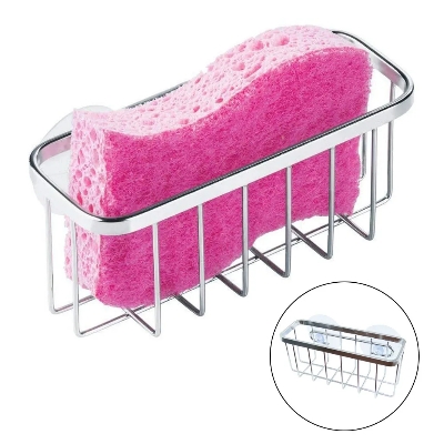 Picture of Kitchen Stainless Steel Sink Sponges Holder Storage Organizer Self Adhesive Drain Drying Rack Kitchen Wall Hooks Accessories_D Shop