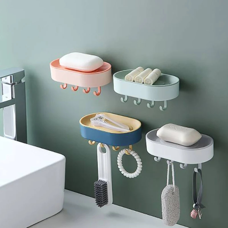 Picture of Punching-free Bathroom Soap Box Drain Hanging Soap Box Soap Storage Rack With Hook