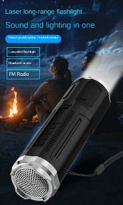 Picture of Portable Bluetooth Speaker With Zoomable Flashlight - 4 Dimming Modes FM Radio Long Lasting Life_D Shop