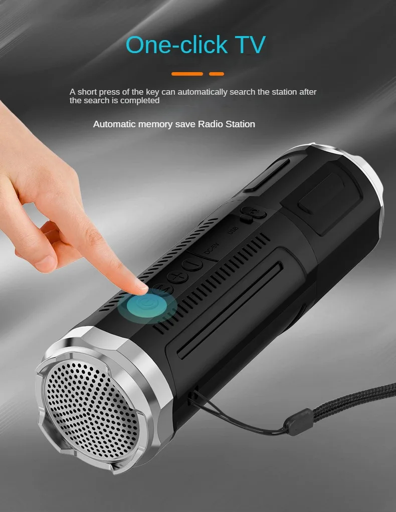 Picture of Portable Bluetooth Speaker With Zoomable Flashlight - 4 Dimming Modes FM Radio Long Lasting Life_D Shop