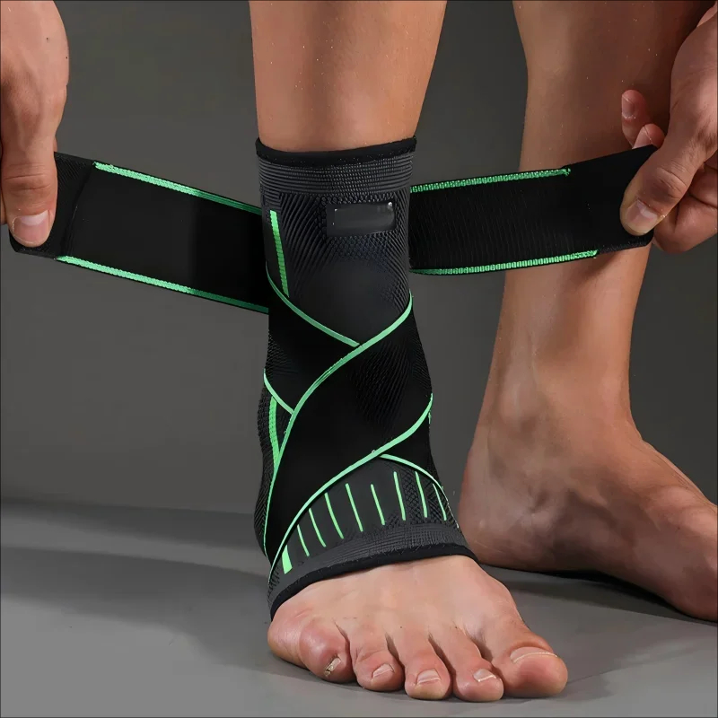 Picture of Adjustable Elastic Ankle Brace Compression Sleeve Foot Support Stabilizer for Plantar Fasciitis Achilles Tendonitis Sports Sock