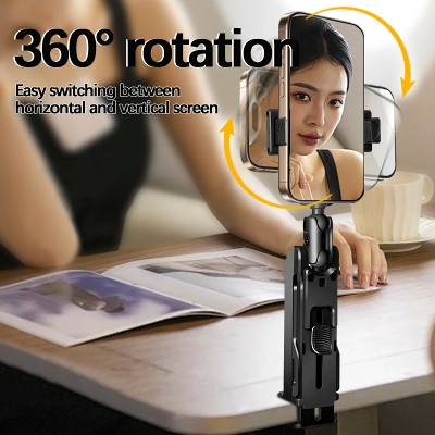 Picture of Portable Travel Airplanes Phone Holder 360 Rotating Adjustable Mobile Phone Mount Selfie Foldable Pocket Size Metal Phone Stand