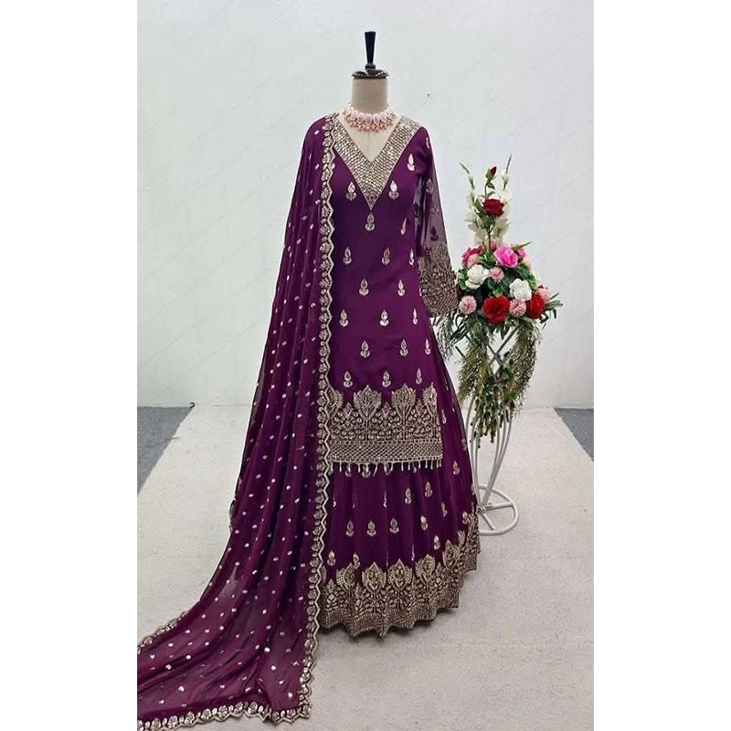 Picture of Premium Soft Georgette With sequence embroidery And Inner Attached Special Party Wear dress