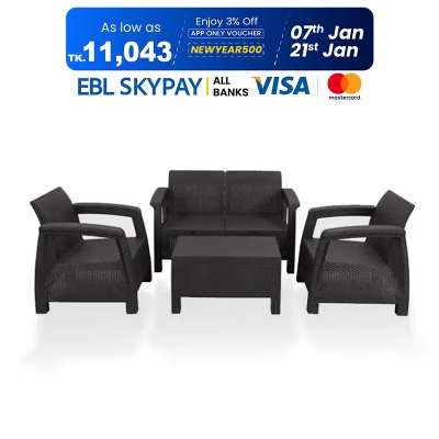 Picture of Caino Sofa 4 Pcs Set W/O Foam Black