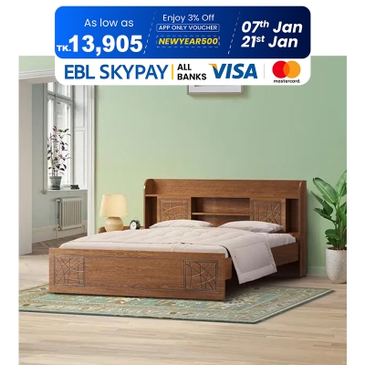 Picture of Regal CHEVRON Laminated Board Double Bed BDH-145-1-1-20 (DOUBLE)