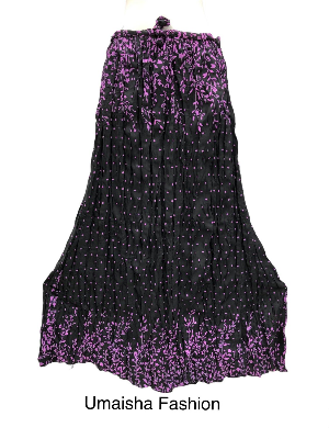 Picture of  Polyster fabrics print skirt for teenager girls-Black