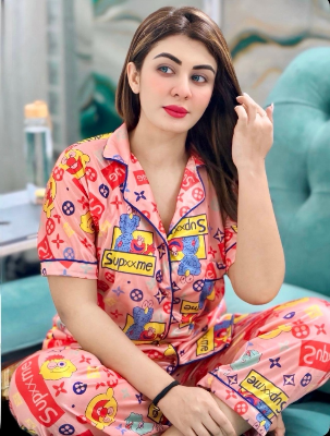 Picture of Premium Quality Ac Silk 3D Print Shirt Pant Nightwear For Woman print-6