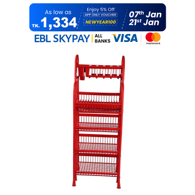 Picture of Classic Queen Kitchen Rack With Tray 5 Step Red