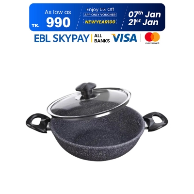 Picture of TPR NS Marble Coated Karai With Lid 24 CM