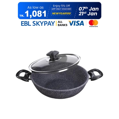 Picture of TPR NS Marble Coated Karai With Lid 26 CM