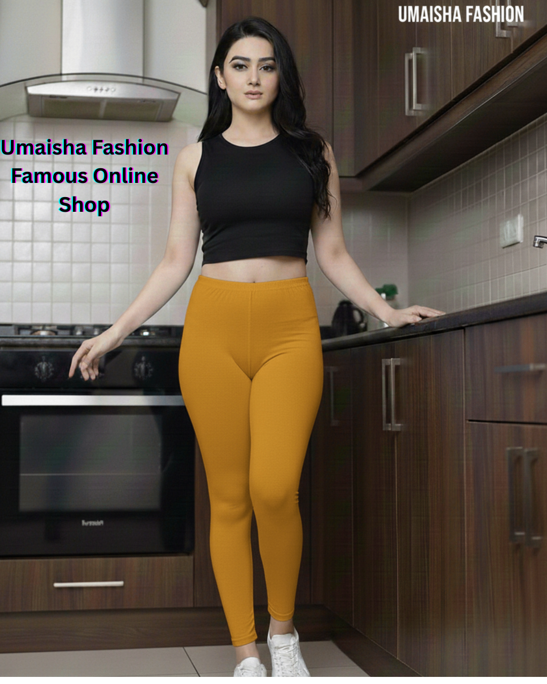 Picture of Winter special cotton spandex jeggings for woman-brown