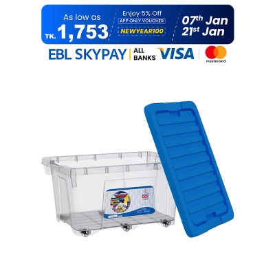 Picture of Premium Multifunctional Collapsible Cargo Storage Box | 180 L | Durable Plastic Trunk Organizer for Toys | Cargo Box  | Heavy-Duty, Space-Saving Design with Sturdy Handles | Perfect for Groceries, Tools, and Travel Gear | Foldable for Easy Storage | Versatile Car Accessory