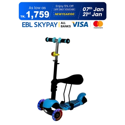 Picture of Fun Scooty With Seat - Blue & Black