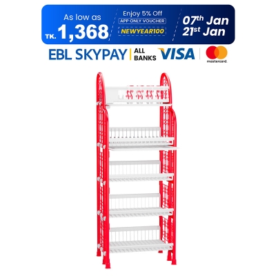 Picture of Pop Hexagonal Rack -2 Tray- Red & White