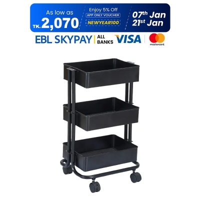 Picture of Metal Mesh Utility Cart Small -Black