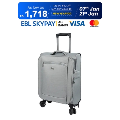 Picture of 20 inch Soft Suitcase/Luggage 450D Jacquard RPET with PUX2 in waterproof- Gray (Original Export)