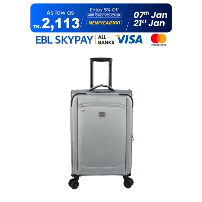 Picture of 28Inch Soft Suitcase/Luggage 450D Jacquard RPET with PUX2 in waterproof- Gray (Original Export)
