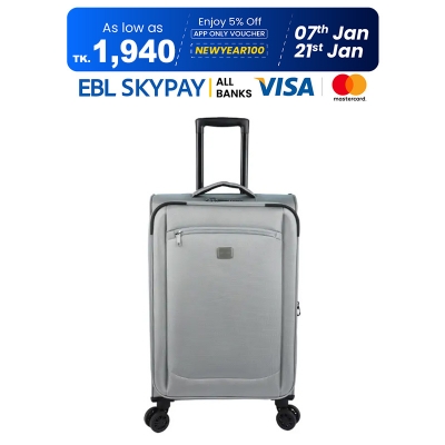 Picture of 24 Inch Soft Suitcase/Luggage 450D Jacquard RPET with PUX2 in waterproof- Gray (original Export)