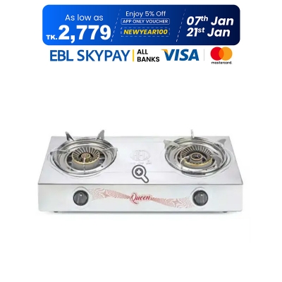 Picture of RFL Double Stainless Steel Auto Gas Stove (Queen CI) (Line Gas)