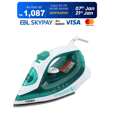 Picture of VISION Electronic Iron 1200W with Overheat and Burn Protection VIS-SEI-005 Green