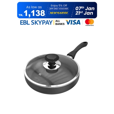 Picture of Topper Non-Stick Glamour Fry Pan with Lid (Ash) -30 CM