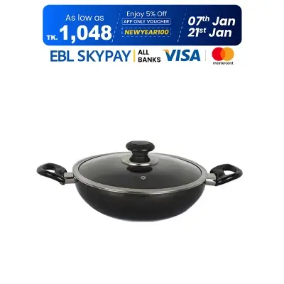 Picture of Topper Non-Stick Glamour Karai with Lid (Ash) -30 CM 