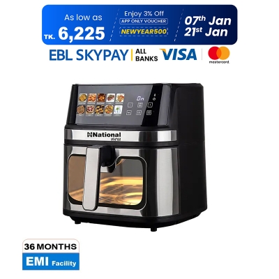 Picture of National Air Fryer 1700W with LED Display 10 Ltr Osaka, Japan Technology
