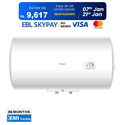 Picture of Haier 30 Litre Horizontal Geyser With Shock Proof Technology (ES30H-CK3(BD) White