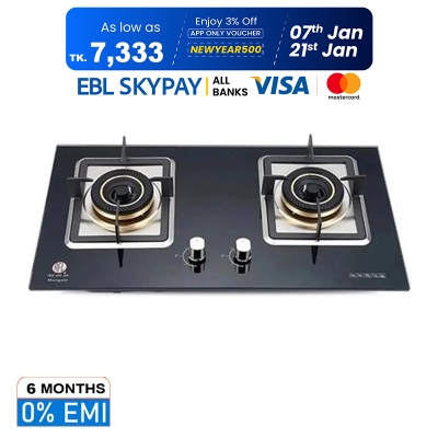 Picture of RFL Double Built In Glass Hob/Gas Stoves/Gas Burner Marigold (Natural Gas)