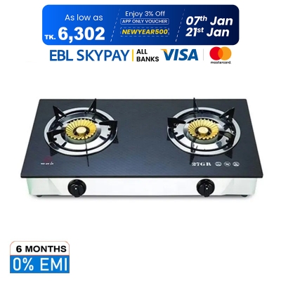 Picture of RFL Double Glass Auto Gas Stove - 27 GR (LPG)